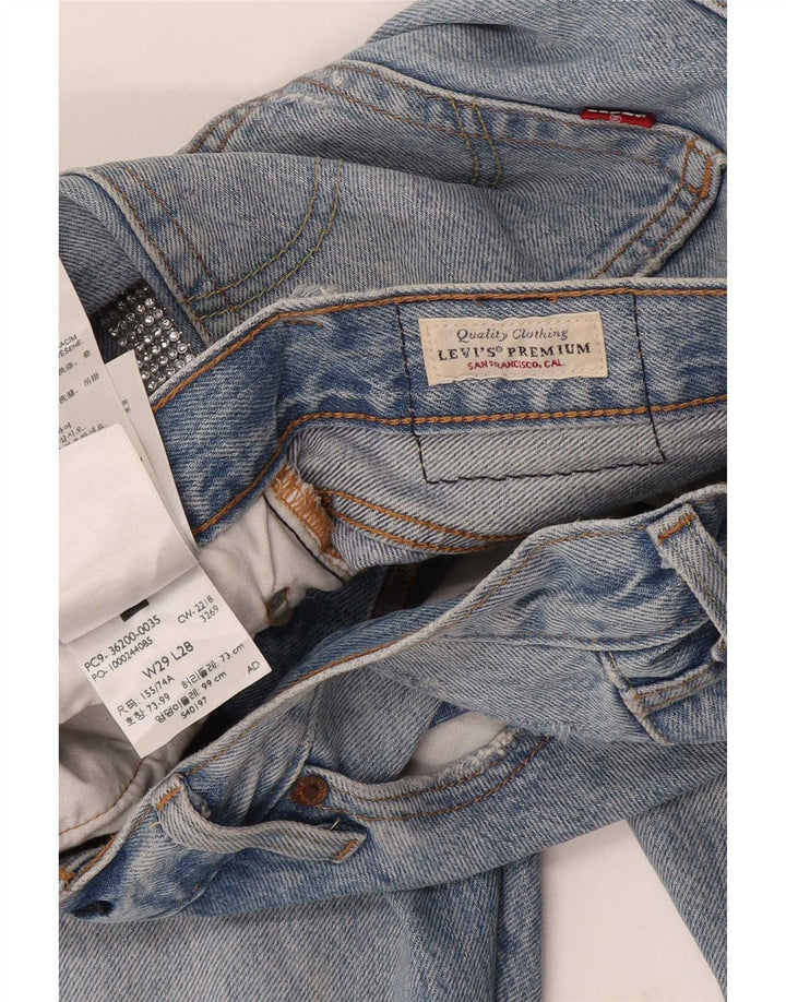 Jeans dritti effetto vissuto Levi's 501 da donna W29 L28 in cotone blu