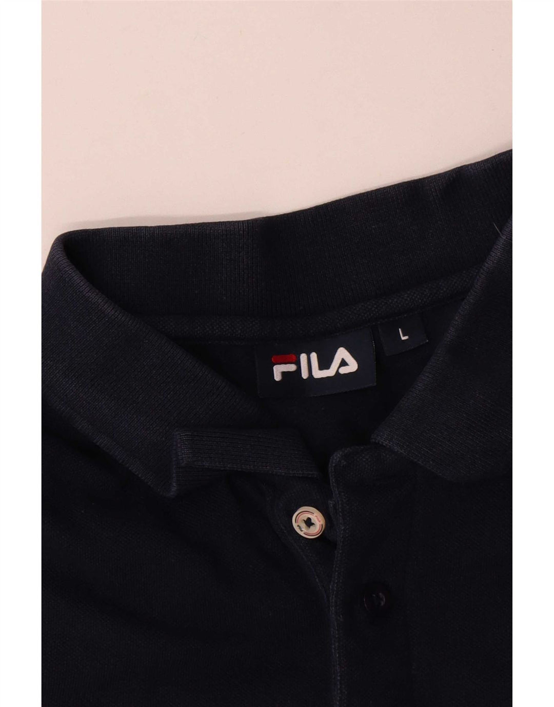 Polo da uomo Fila Large in cotone blu navy