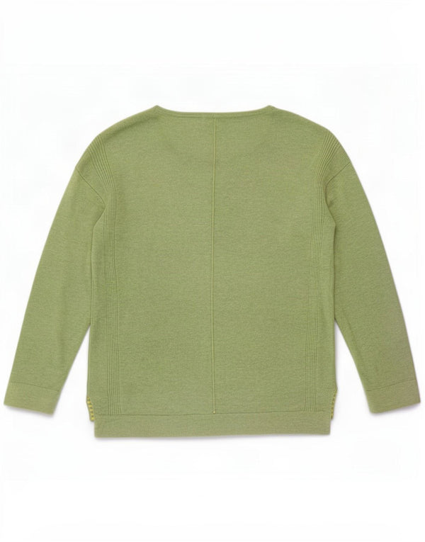White Stuff Maglione da donna con scollo a barca vestibilità comoda UK 10 Small Verde