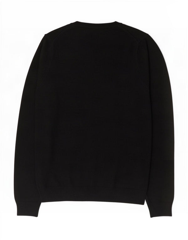 Maglione da uomo Marks & Spencer con scollo a V XL in lana d'agnello nera