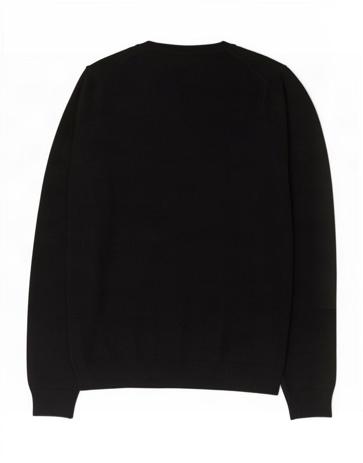Maglione da uomo Marks & Spencer con scollo a V XL in lana d'agnello nera