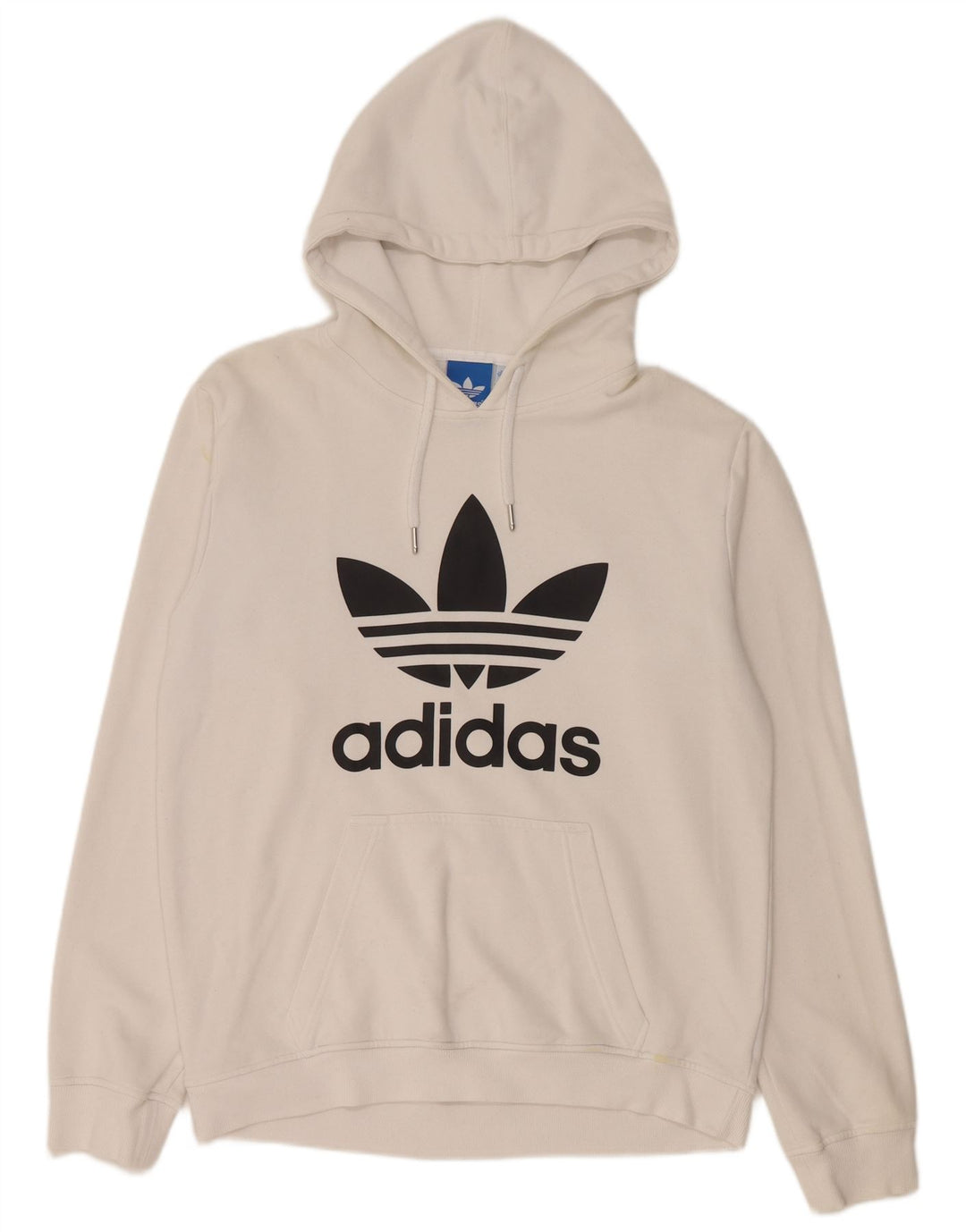 Felpa con cappuccio grafica da uomo Adidas, cotone bianco medio