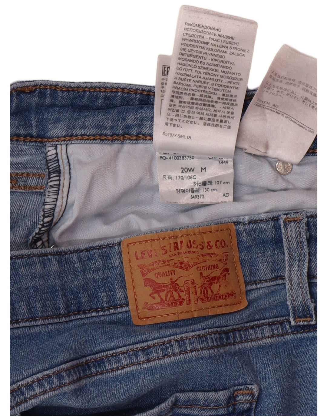 LEVI'S Donna 414 Classic Fit Jeans dritti US 20 3XL W40 L30 Cotone Blu