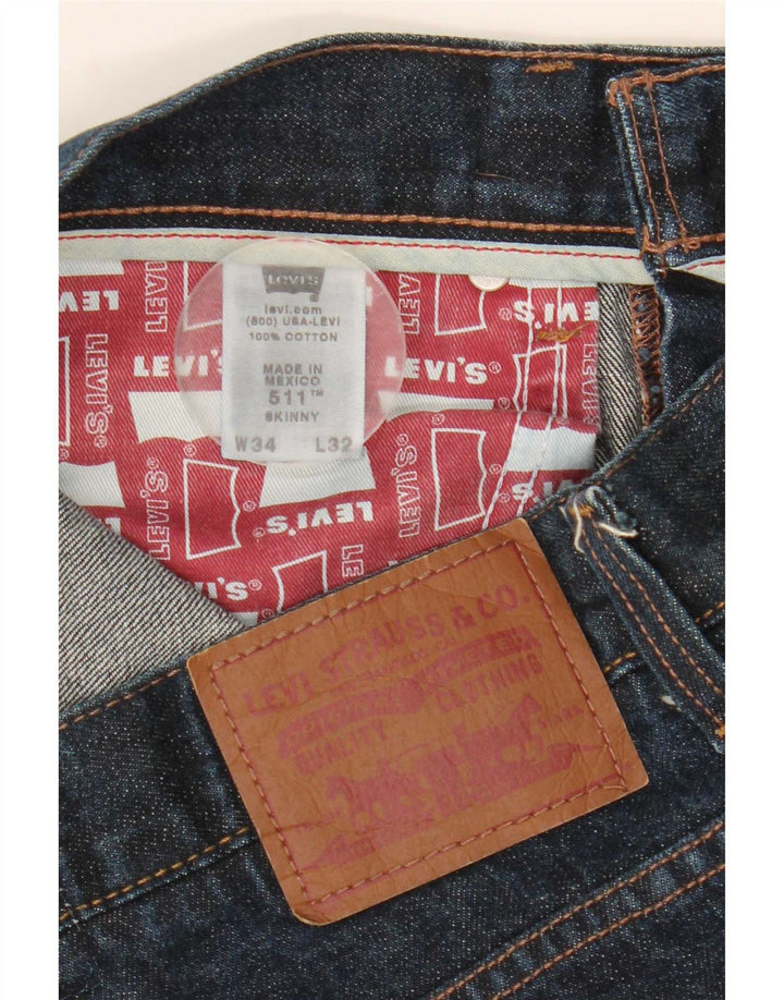 Jeans skinny Levi's 511 da donna W34 L32 cotone blu navy