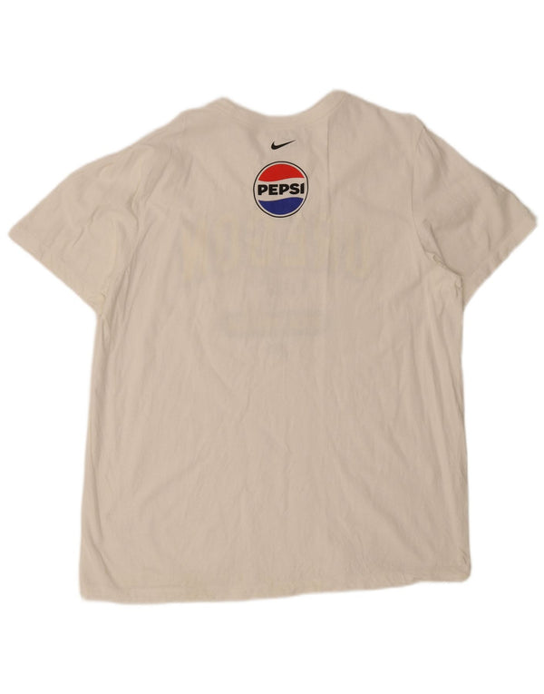T-shirt grafica Nike Oregon Ducks da uomo XL in cotone bianco
