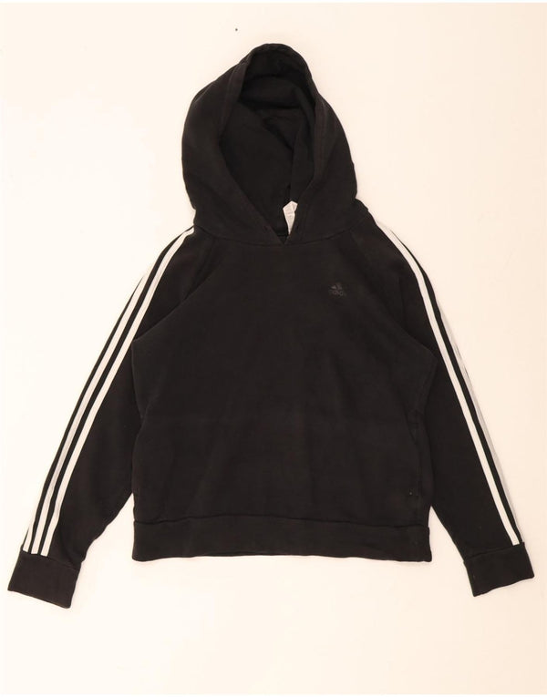 Felpa con cappuccio da donna Adidas UK 12/14 cotone nero medio