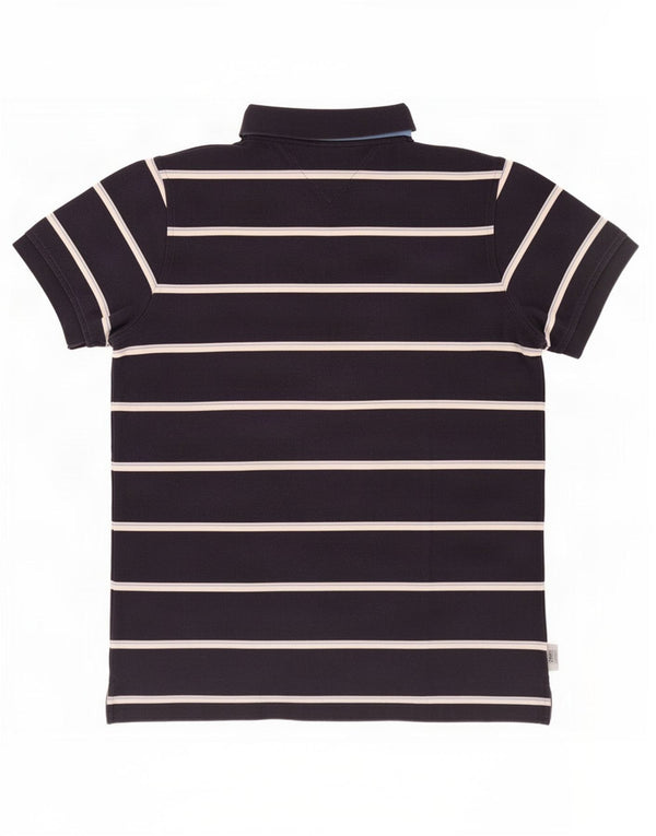 Polo slim fit da uomo Tommy Hilfiger grande in cotone a righe blu navy