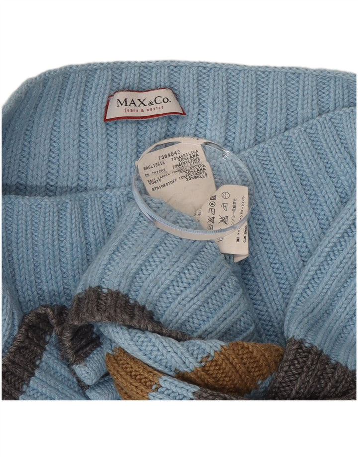 Max & Co. Maglione da donna con scollo a barca UK 10 Small Blue Colourblock