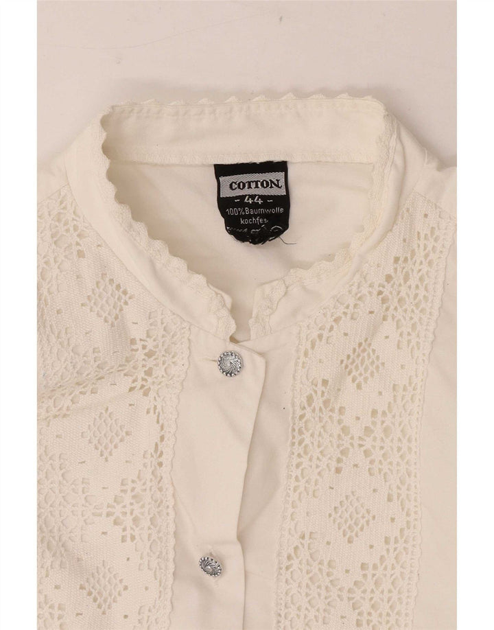 Camicia Donna Vintage IT 44 Cotone Bianco Medio
