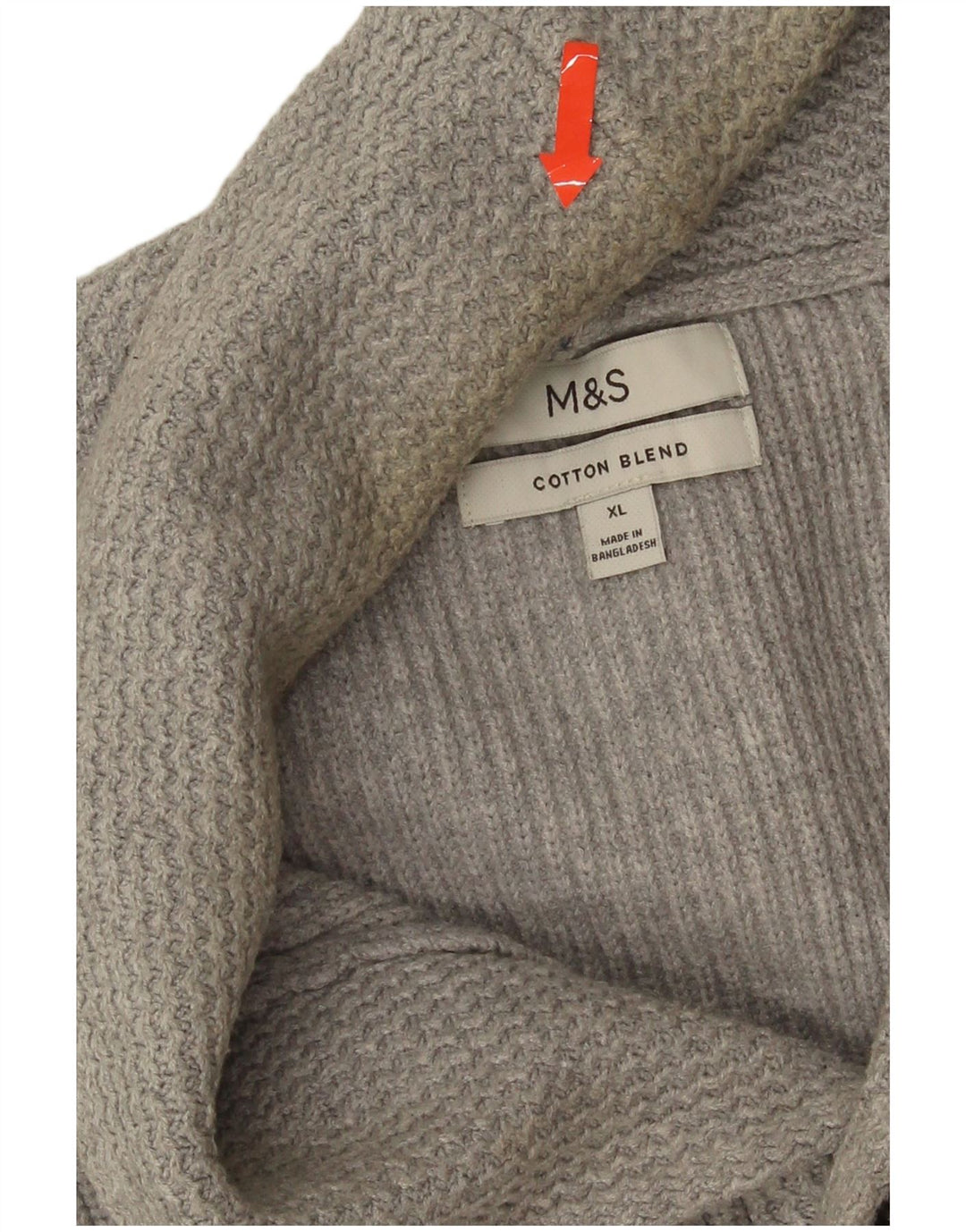 Maglione cardigan da uomo Marks & Spencer XL in cotone grigio