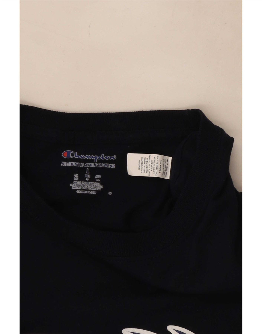 T-shirt grafica da uomo Champion Top grande blu navy