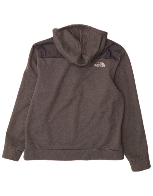 Felpa con cappuccio da uomo The North Face con zip e collo, grande, in poliestere color block grigio