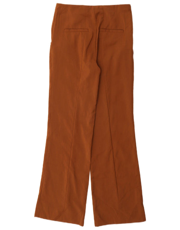 Pantaloni casual a gamba larga da donna Zara XS W24 L31 lana marrone
