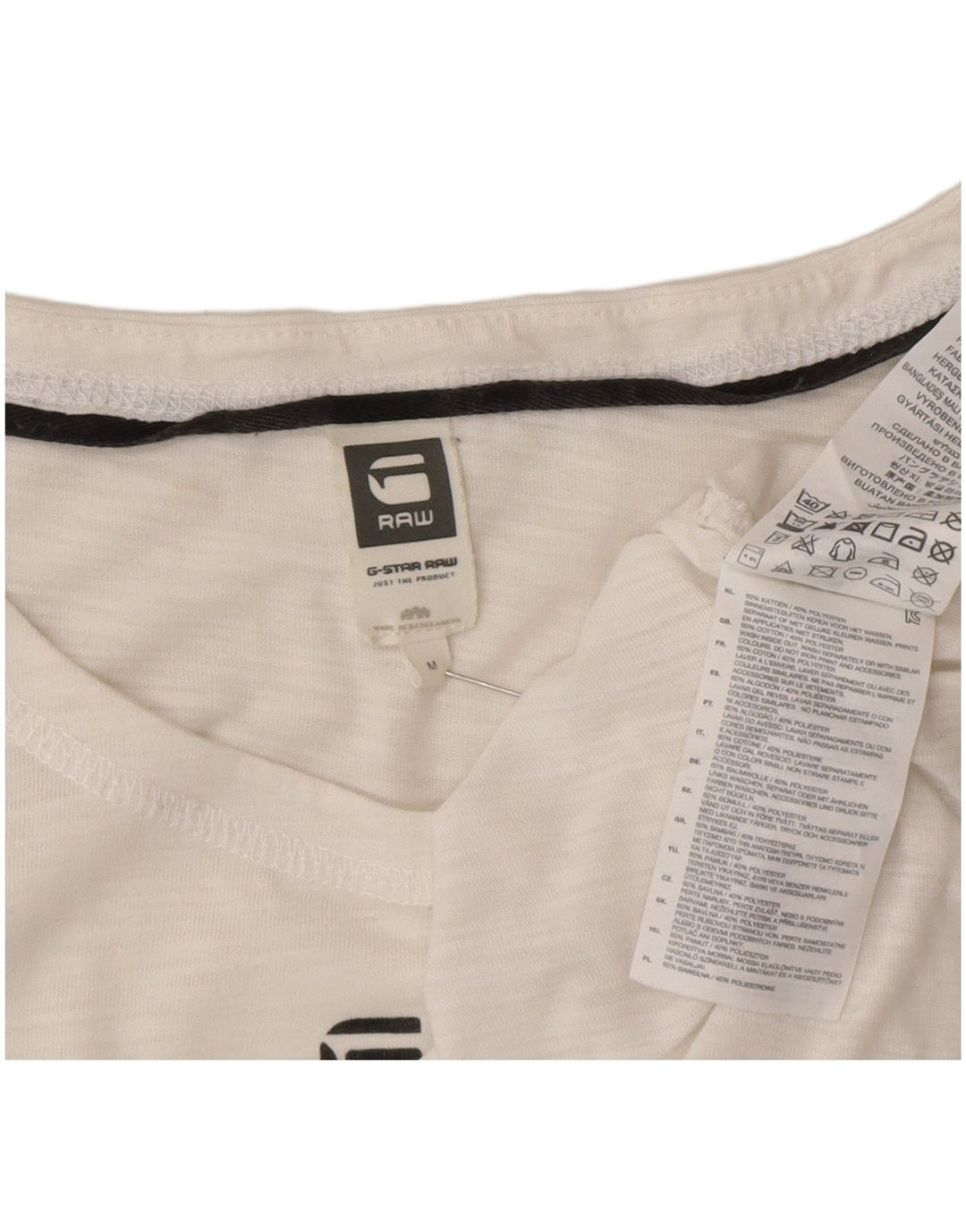 T-shirt grafica da uomo G-Star Top in cotone mélange bianco medio