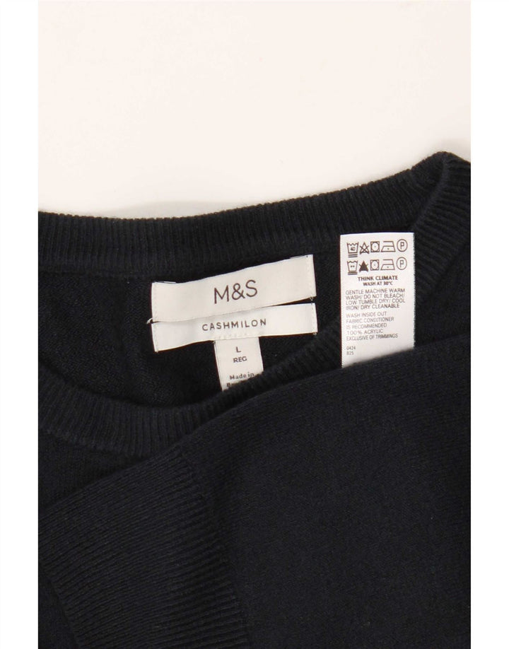 Maglione maglione girocollo da uomo Marks & Spencer grande acrilico blu navy