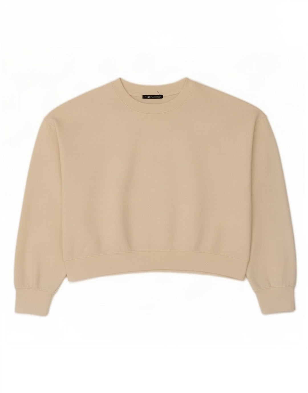 Felpa corta oversize da donna Zara UK 14 media bianco sporco