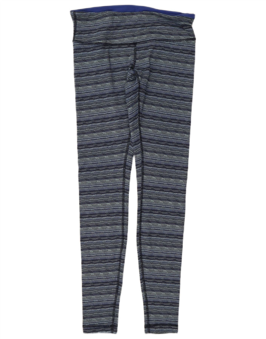 LULULEMON Womens Leggings US 8 Medium Navy Blue Striped