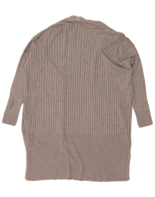 Maglione cardigan aperto lungo da donna Marks & Spencer UK 14 Grigio medio