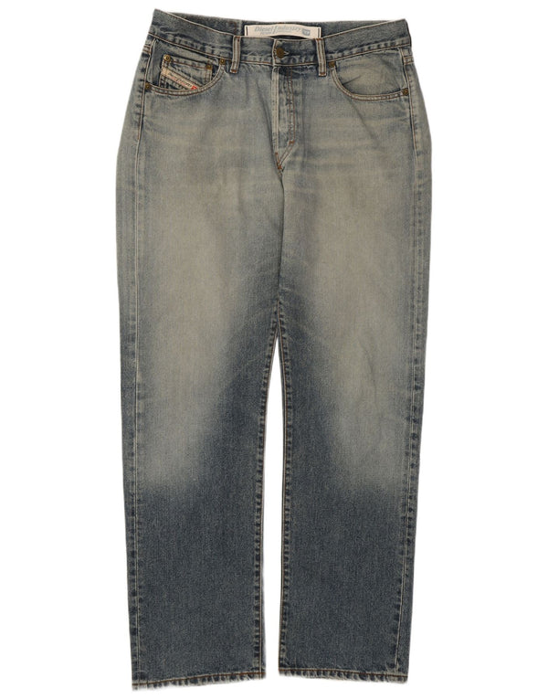 Jeans dritti invecchiati da uomo Diesel W34 L31 in cotone blu