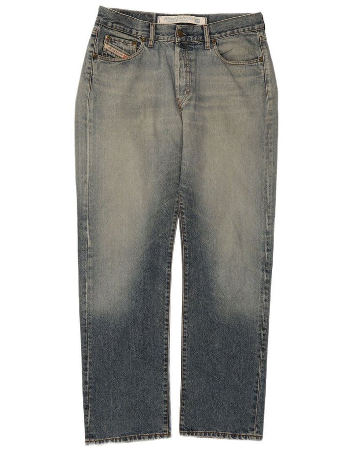 Jeans dritti invecchiati da uomo Diesel W34 L31 in cotone blu