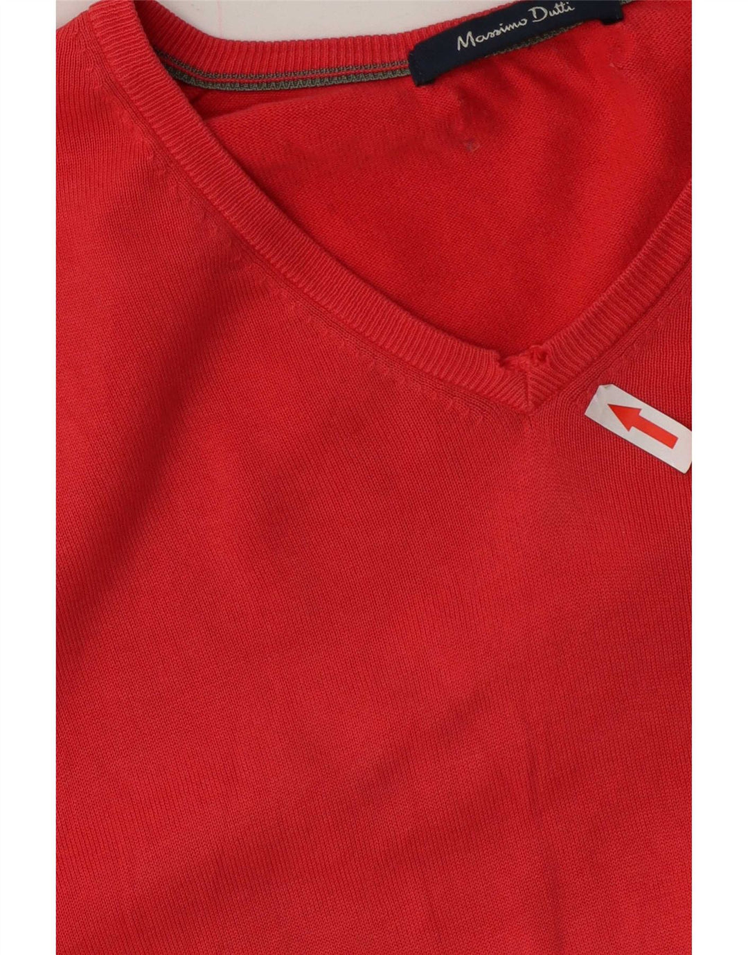 Massimo Dutti Maglione da uomo con scollo a V grande rosso