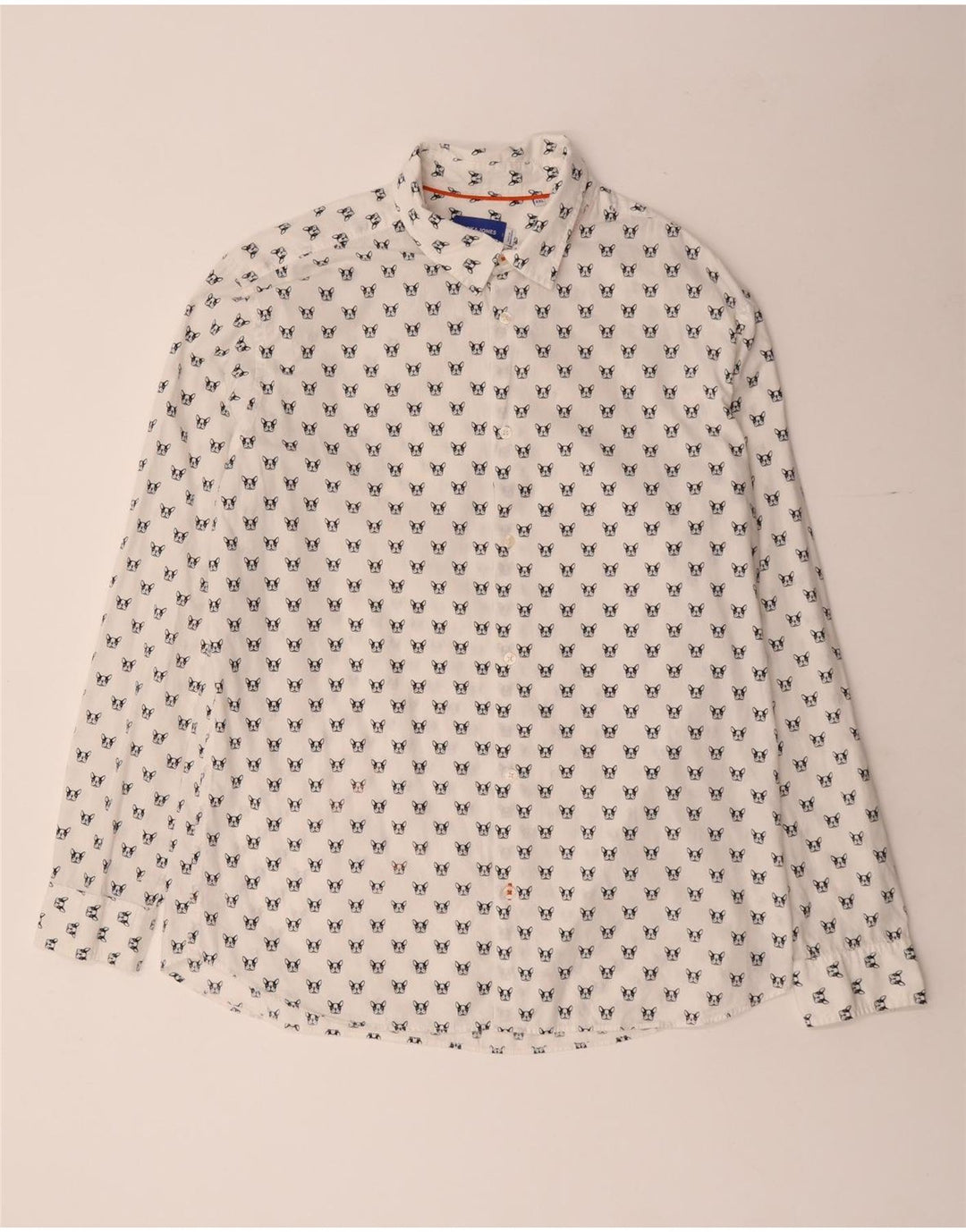 JACK & JONES Camicia da uomo 2XL Cotone maculato bianco