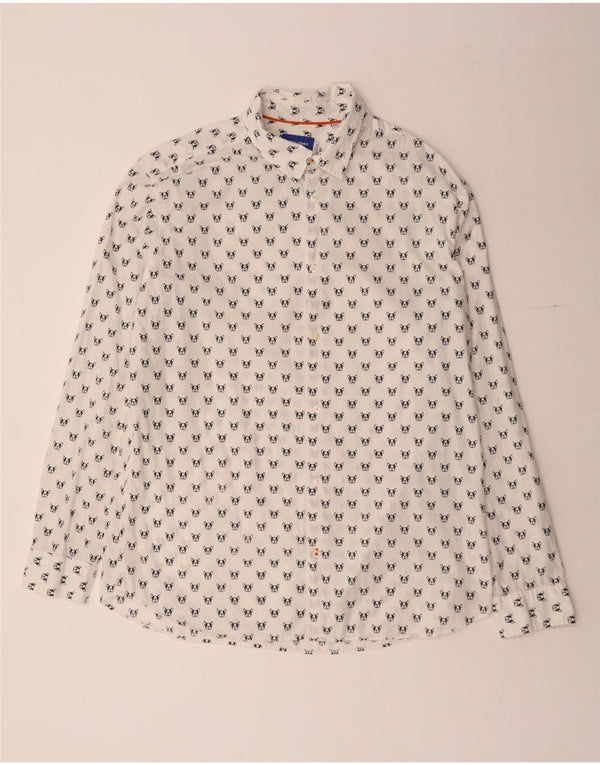 JACK & JONES Camicia da uomo 2XL Cotone maculato bianco