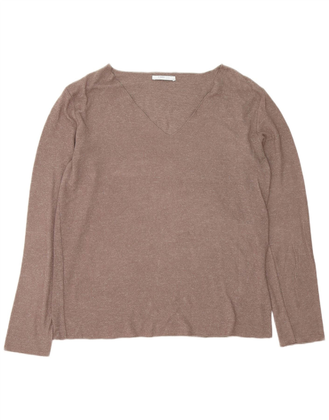 Top Zara da donna a maniche lunghe UK 18 XL Marrone
