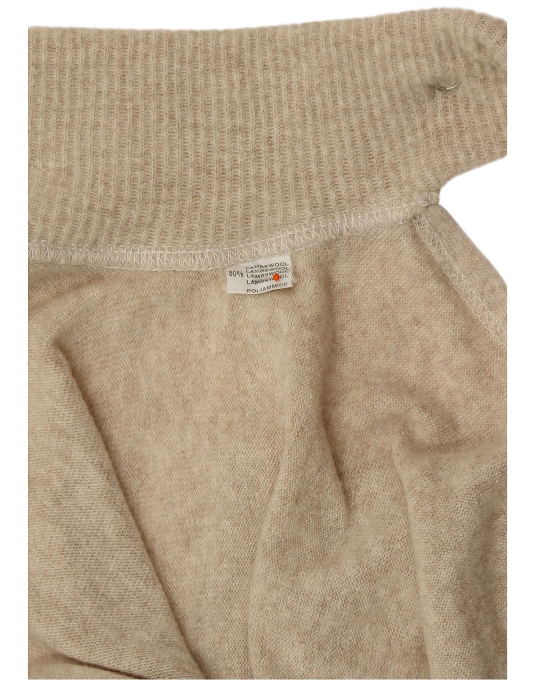 Maglione poncho da donna VINTAGE taglia unica lana d'agnello beige