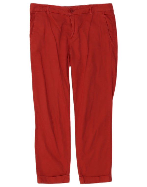 Pantaloni corti dritti da donna BENETTON UK 10 piccoli W31 L25 cotone rosso