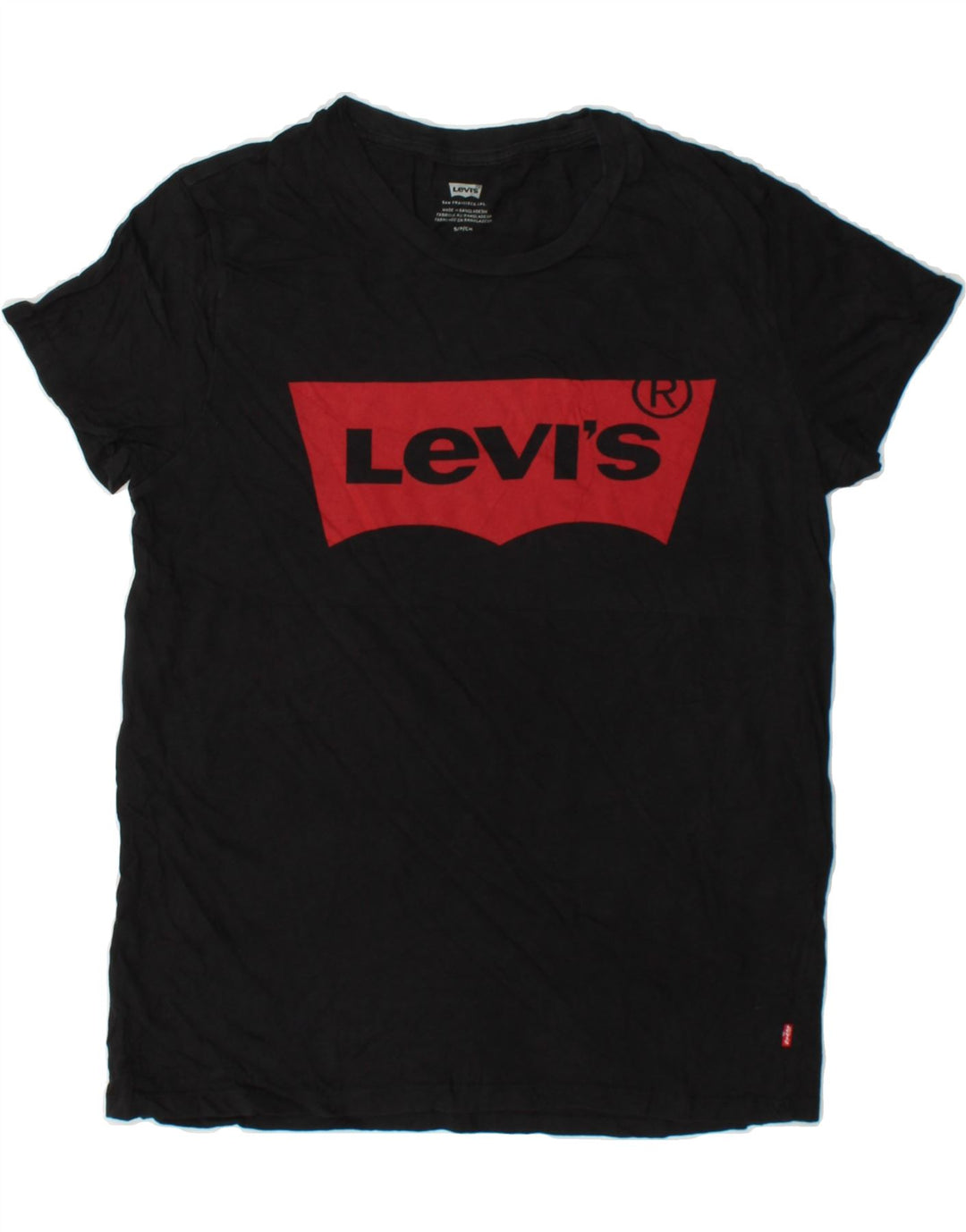 LEVI'S Mens Graphic T-Shirt Top Small Black Cotton Vintage Levi's and Second-Hand Levi's from Messina Hembry 
