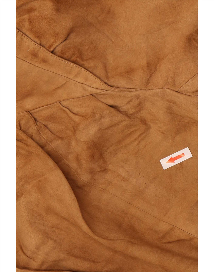 Bomber vintage da donna in pelle scamosciata IT 42 in pelle beige medio