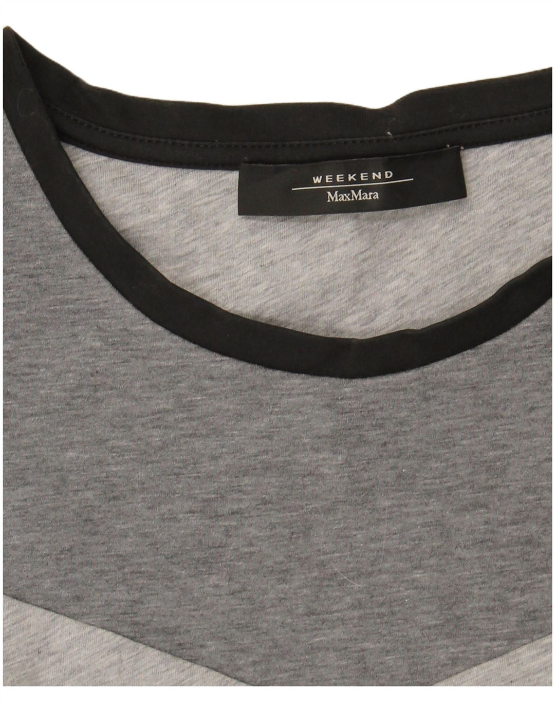 MAX MARA T-shirt da weekend da donna Top UK 16 Large Grigio Colourblock