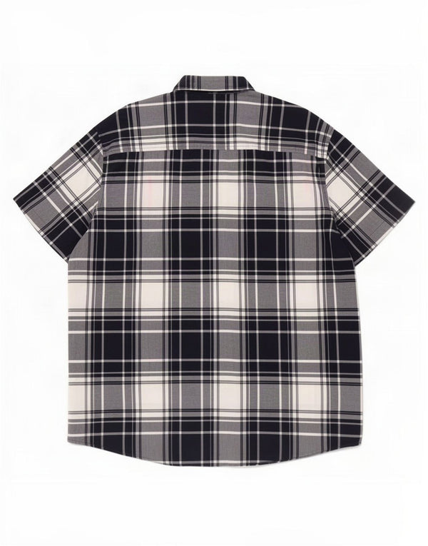 Tommy Hilfiger Mens Short Sleeve Classic Fit Shirt XL Navy Blue Check