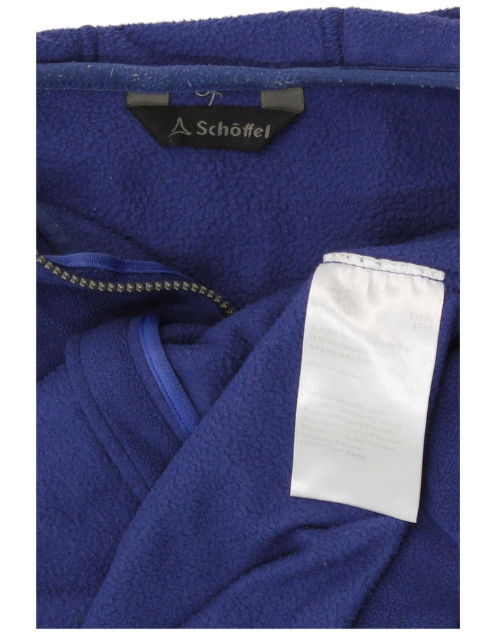 Giacca in pile con cappuccio da donna Schoffel UK 14 poliestere medio blu navy