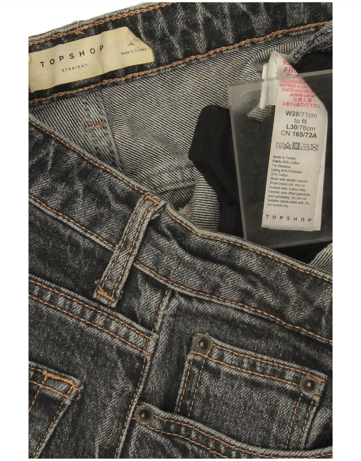 Jeans dritti da donna Topshop W28 L25 cotone grigio