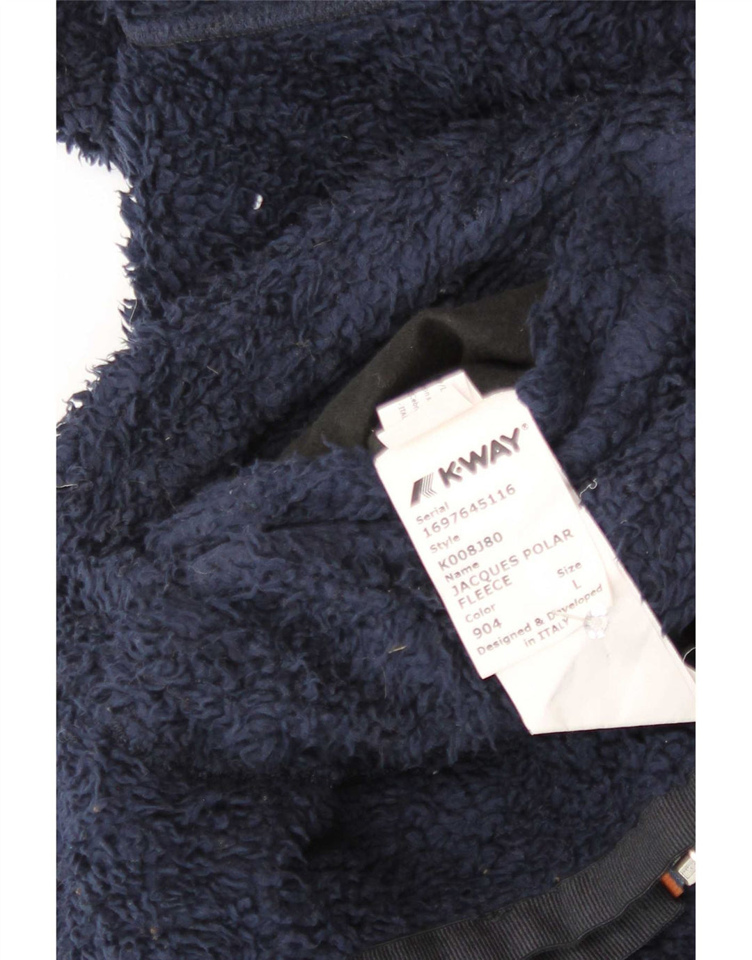 Giacca in pile reversibile con cappuccio da uomo K-Way UK 40 Large in poliestere blu navy
