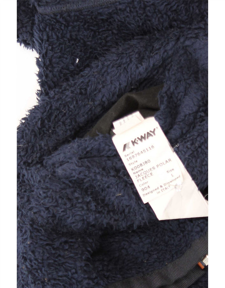Giacca in pile reversibile con cappuccio da uomo K-Way UK 40 Large in poliestere blu navy