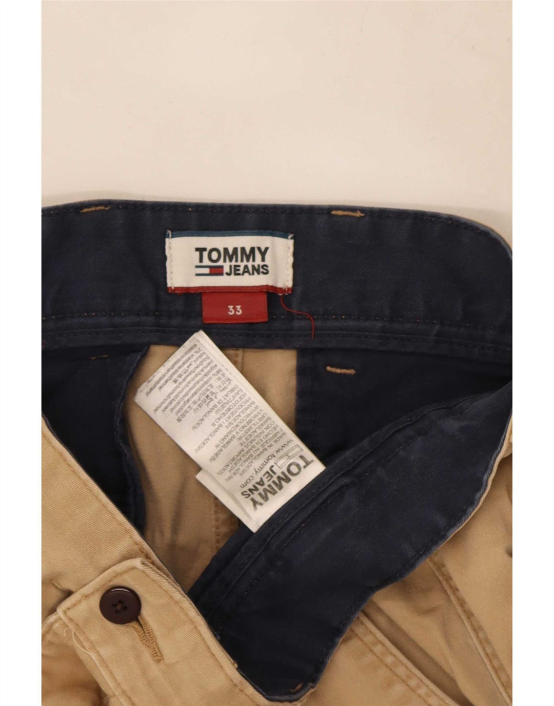 Pantaloncini chino da uomo Tommy Hilfiger W33 cotone beige medio