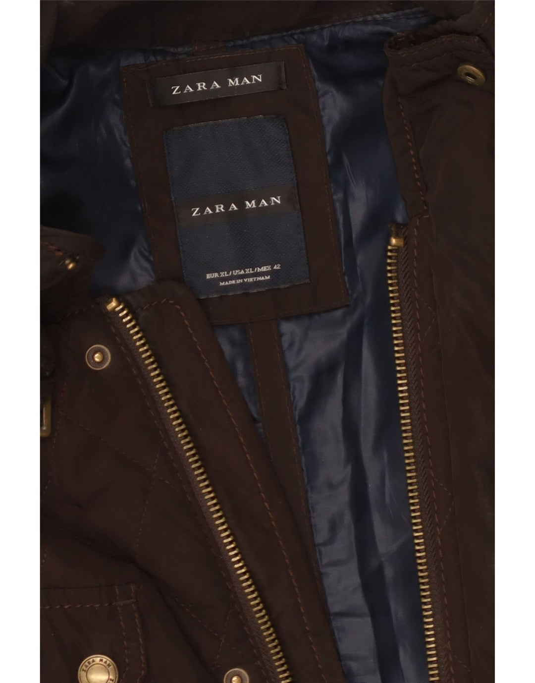 Giacca trapuntata militare da uomo Zara UK 42 XL Marrone