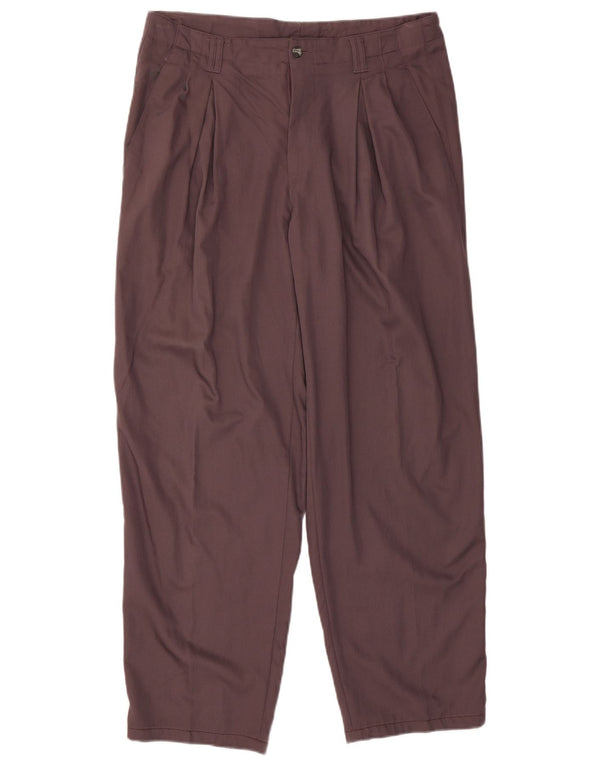 Pantaloni chino vintage da uomo con pegged W34 L30 in viscosa marrone
