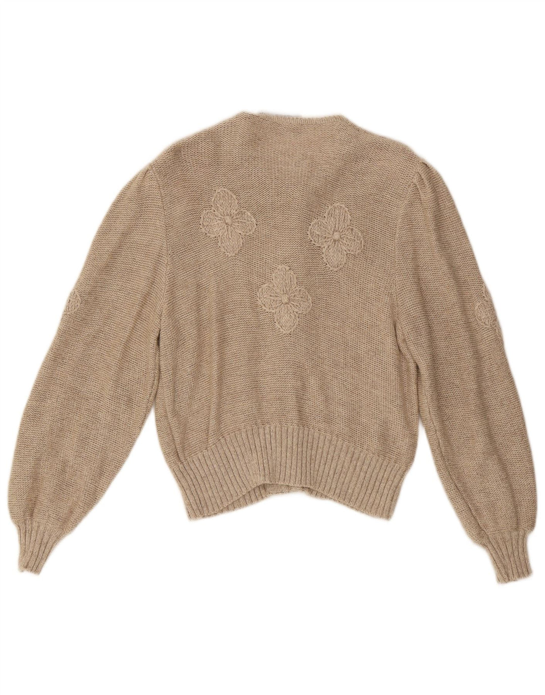 Maglione cardigan da donna Stapf UK 12 Beige medio floreale