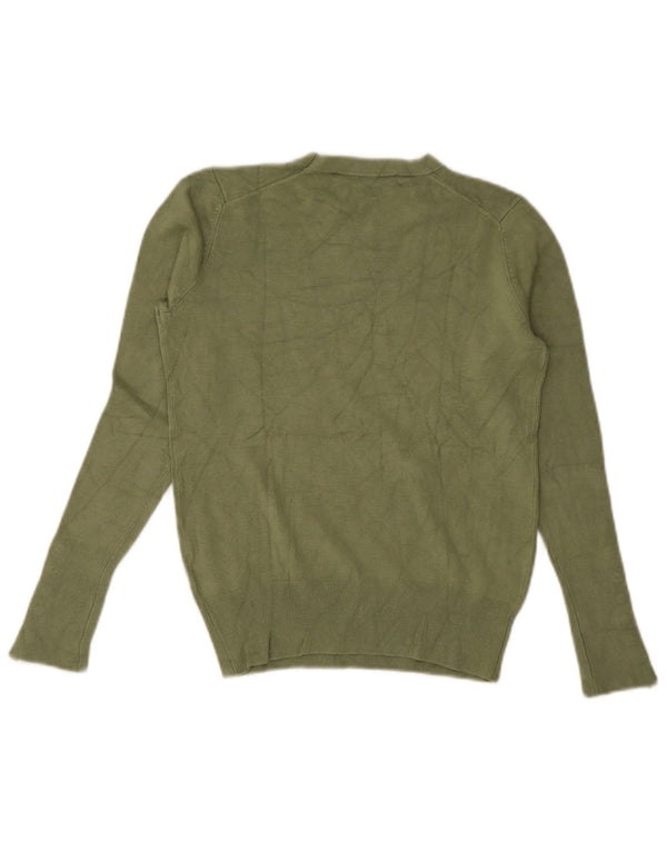 Maglione corto girocollo da donna Zara UK 12 Viscosa verde medio