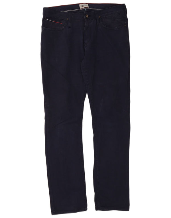 Jeans slim da uomo Tommy Hilfiger W34 L32 cotone blu navy