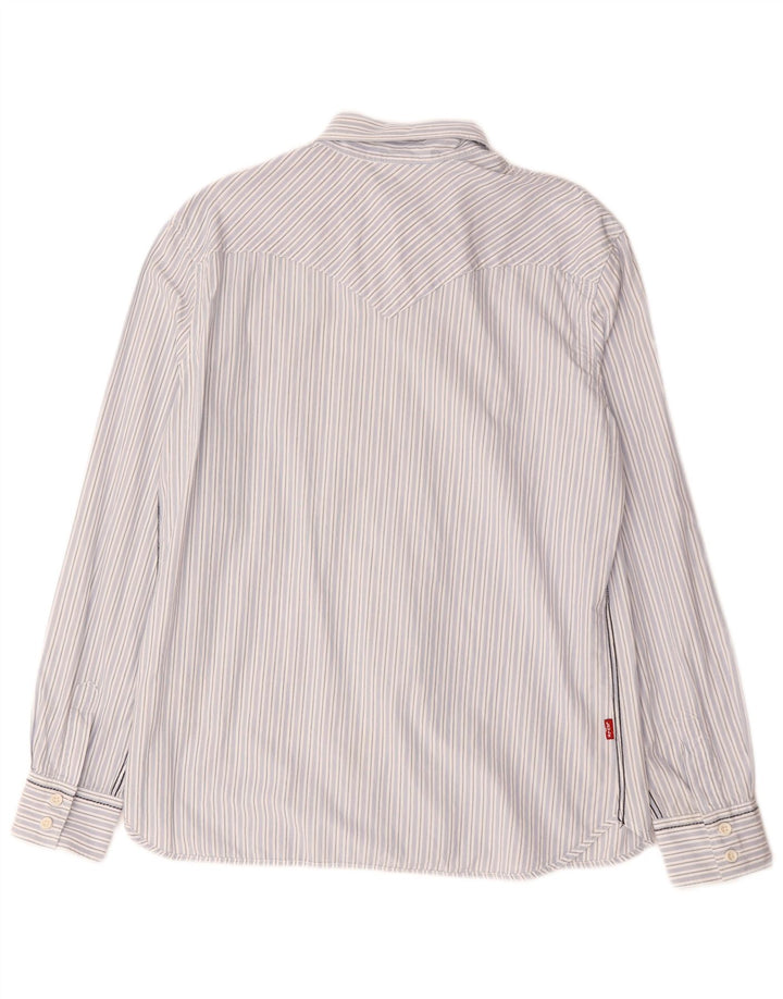 Camicia Levi's Uomo in cotone rigato Blu Medio