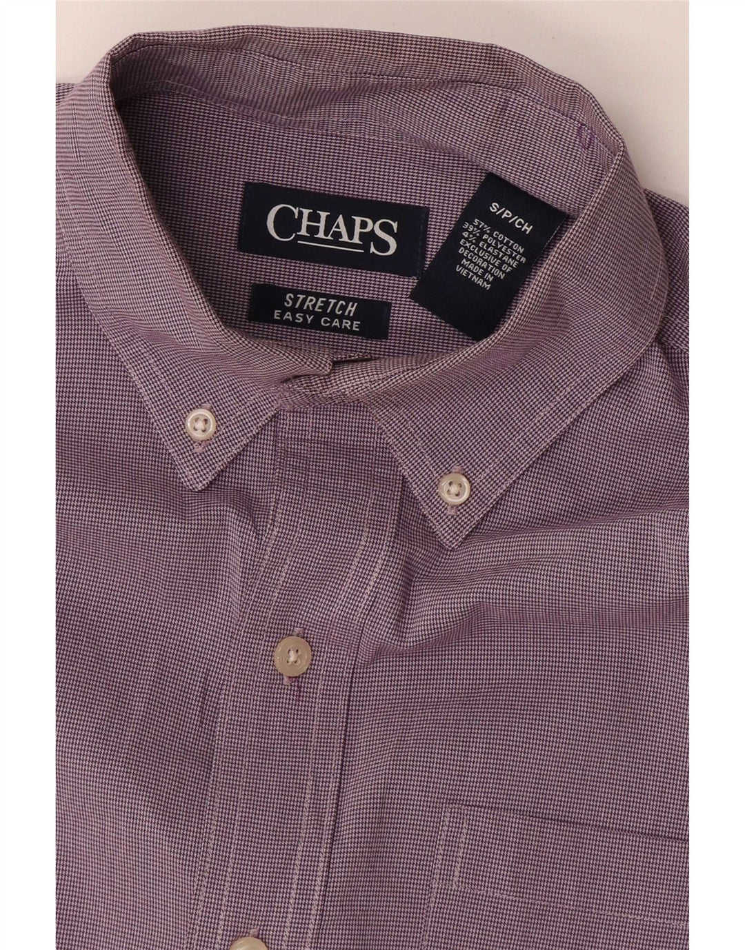 Camicia oversize da uomo Chaps UK 10 piccolo cotone pied de poule viola