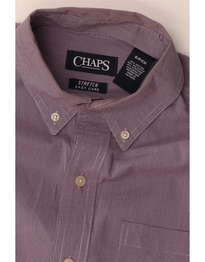 Camicia oversize da uomo Chaps UK 10 piccolo cotone pied de poule viola