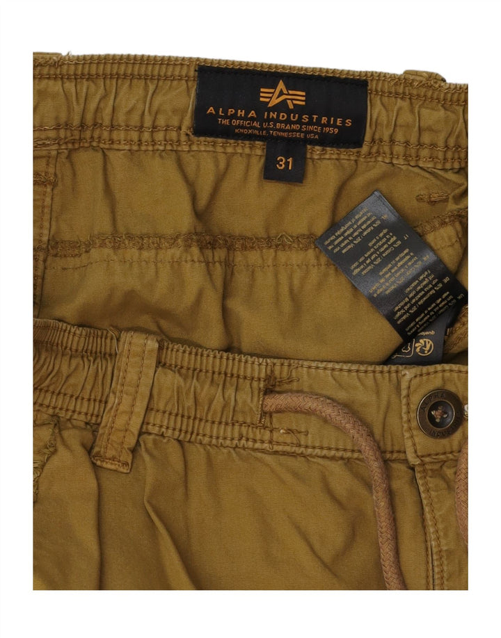 Pantaloncini cargo da uomo Alpha Industries W31 cotone kaki medio