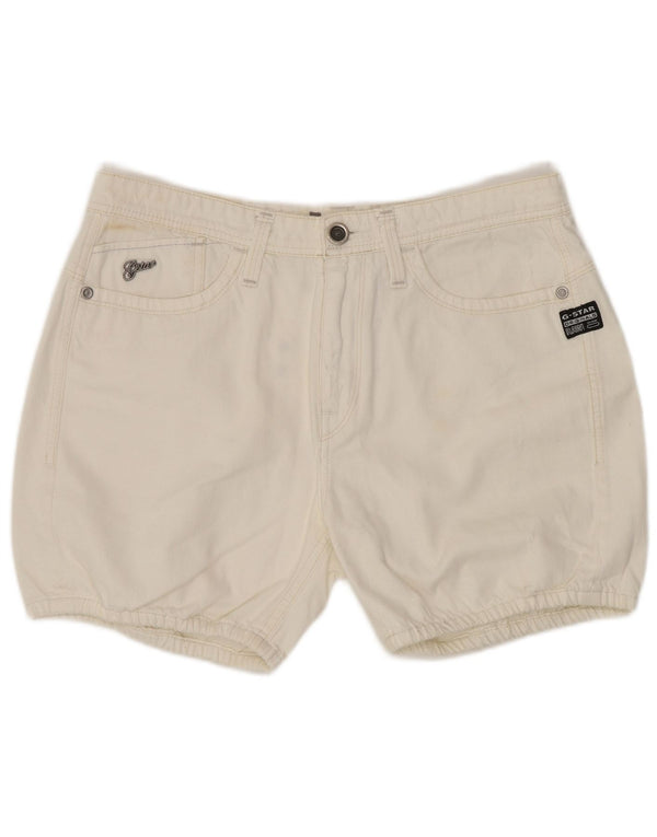 Pantaloncini di jeans da donna G-Star W27 piccoli in cotone bianco