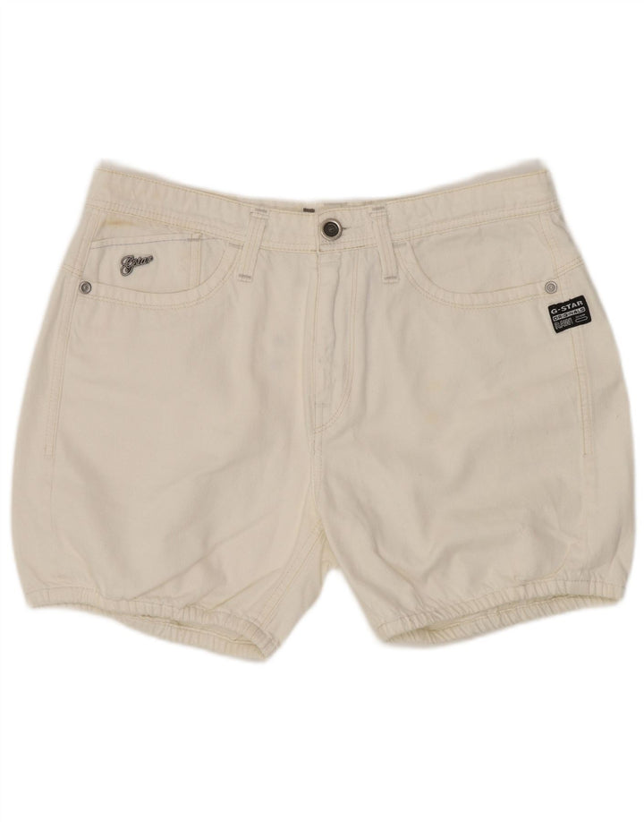 Pantaloncini di jeans da donna G-Star W27 piccoli in cotone bianco